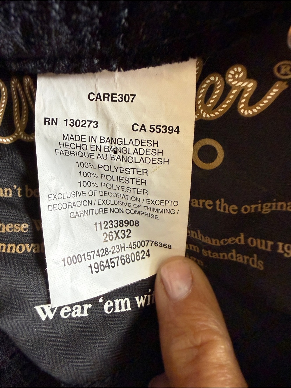 Wrangler Retro Black Velvet Flared Bell Bottom Pants- 26 x 32 - Picture 3 of 9